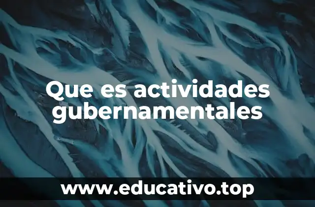 Que es actividades gubernamentales