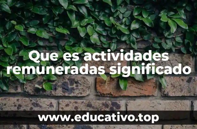 Que es actividades remuneradas significado