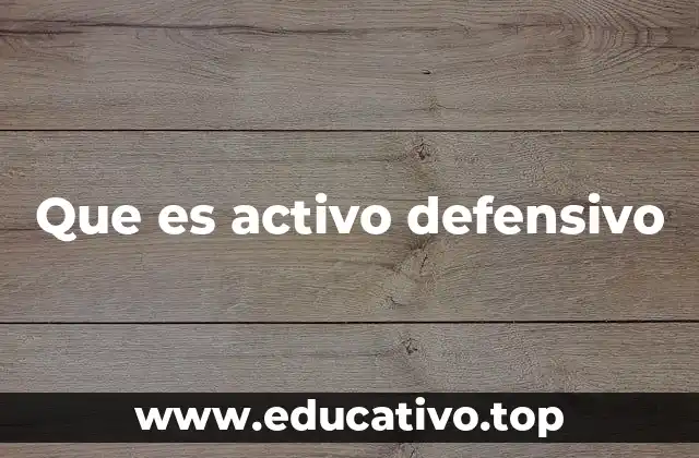 Que es activo defensivo