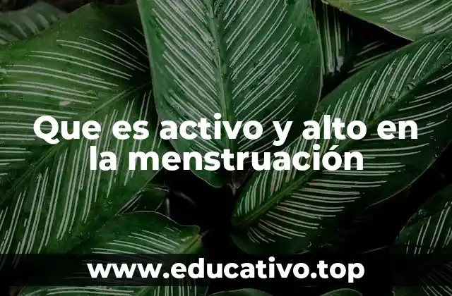 Que es activo y alto en la menstruación