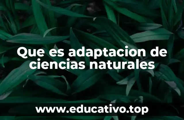Que es adaptacion de ciencias naturales