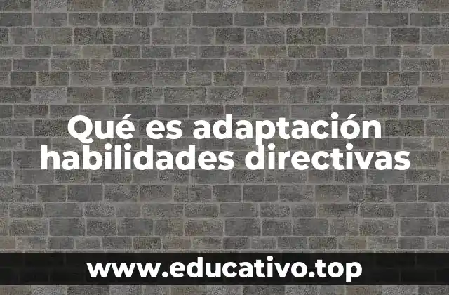 Qué es adaptación habilidades directivas