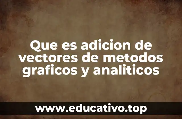 Que es adicion de vectores de metodos graficos y analiticos