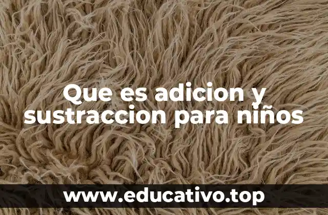 Que es adicion y sustraccion para niños