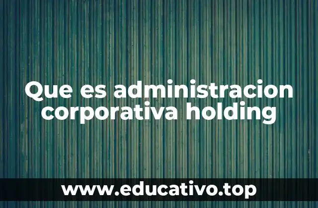 Que es administracion corporativa holding