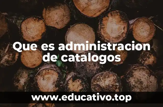 Que es administracion de catalogos