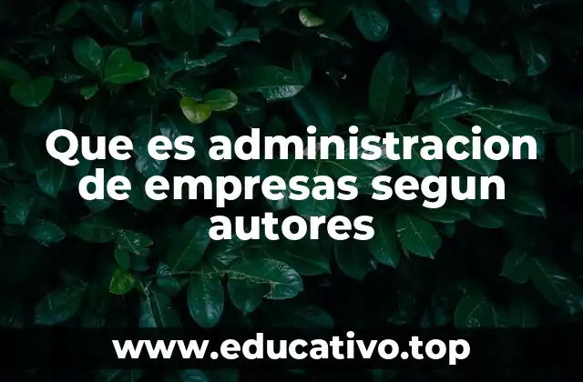 Que es administracion de empresas segun autores