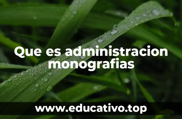 Que es administracion monografias