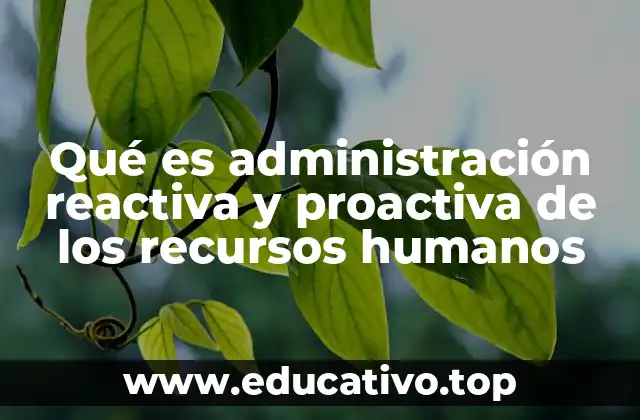Qué es administración reactiva y proactiva de los recursos humanos