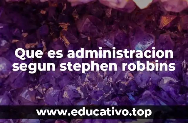 Que es administracion segun stephen robbins