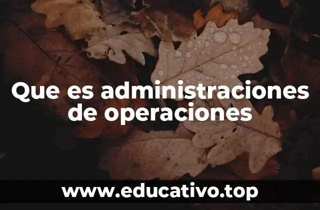 Que es administraciones de operaciones
