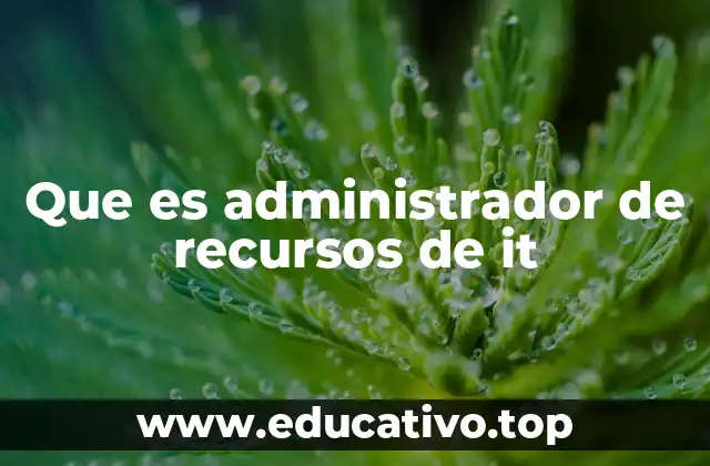 Que es administrador de recursos de it