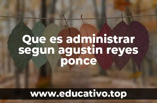 Que es administrar segun agustin reyes ponce