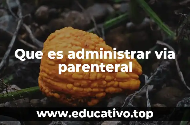 Que es administrar via parenteral