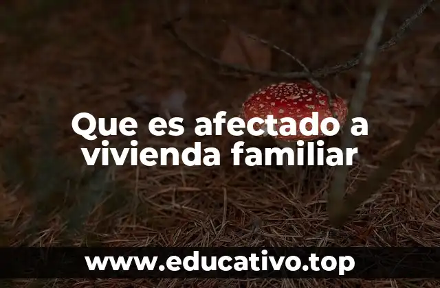 Que es afectado a vivienda familiar