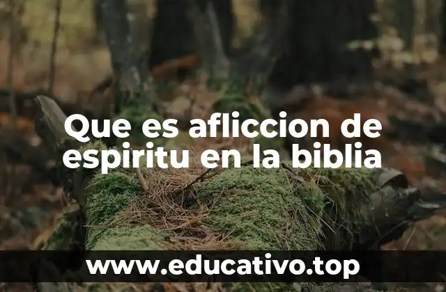 Que es afliccion de espiritu en la biblia