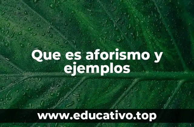 Que es aforismo y ejemplos