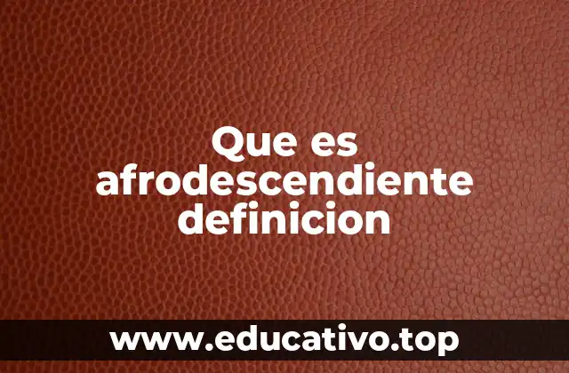 Que es afrodescendiente definicion