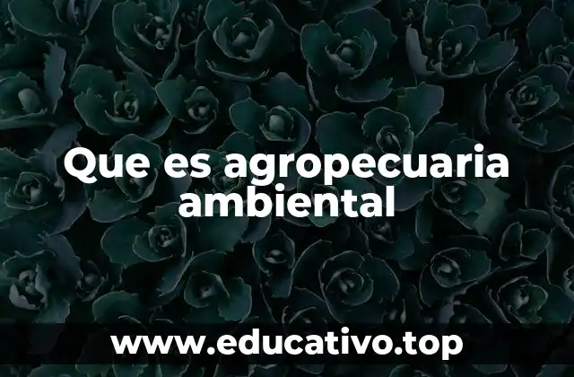 Que es agropecuaria ambiental