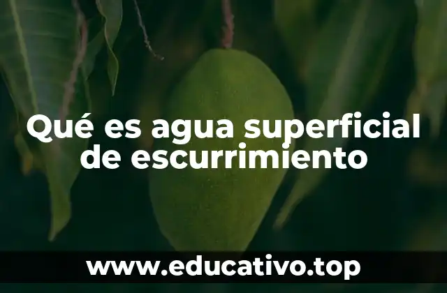 Qué es agua superficial de escurrimiento