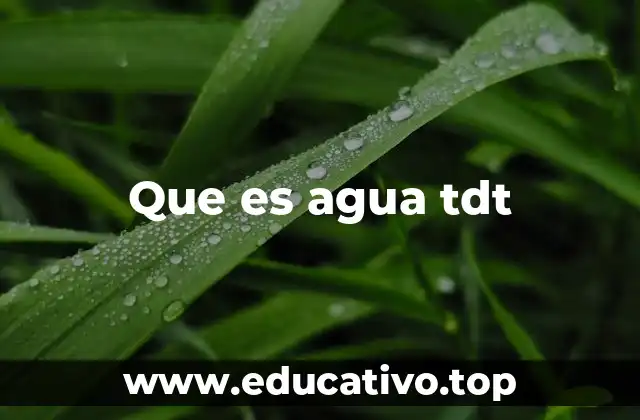 Que es agua tdt