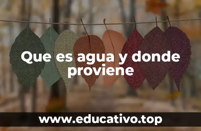 Que es agua y donde proviene