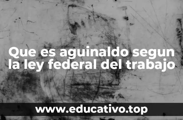 Que es aguinaldo segun la ley federal del trabajo