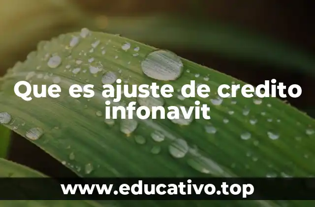 Que es ajuste de credito infonavit