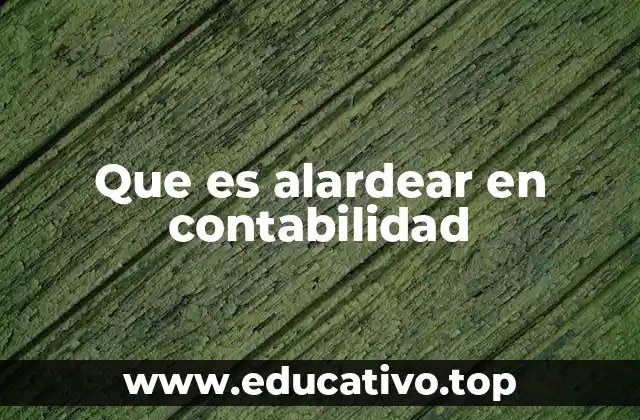 Que es alardear en contabilidad