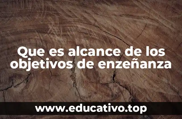 Que es alcance de los objetivos de enzeñanza