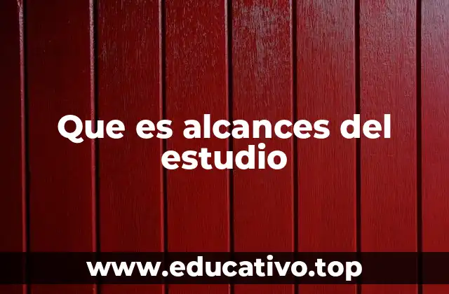 Que es alcances del estudio