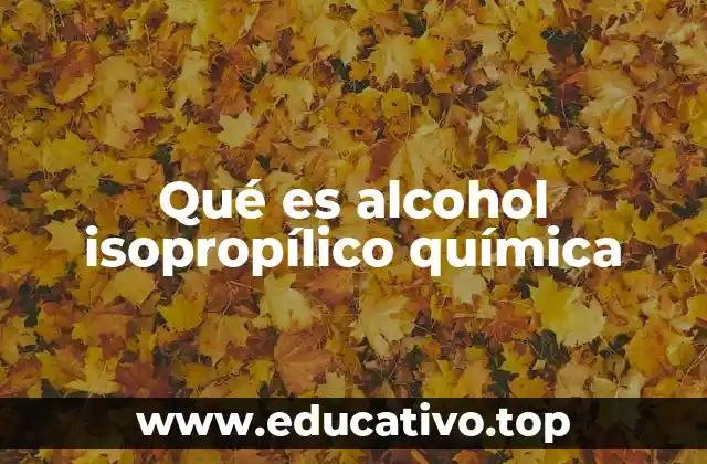 Qué es alcohol isopropílico química