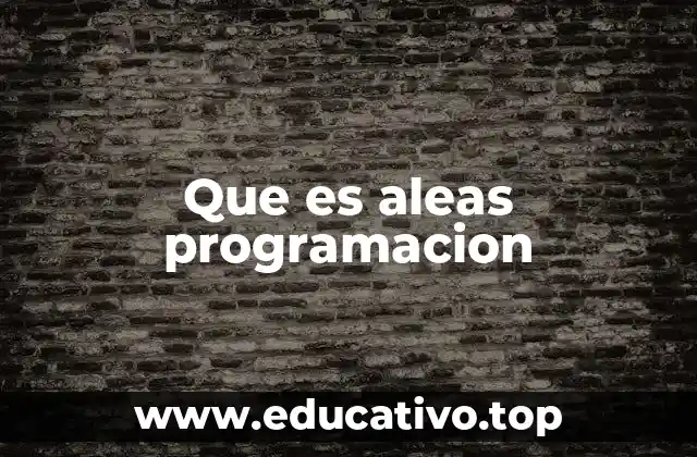 Que es aleas programacion