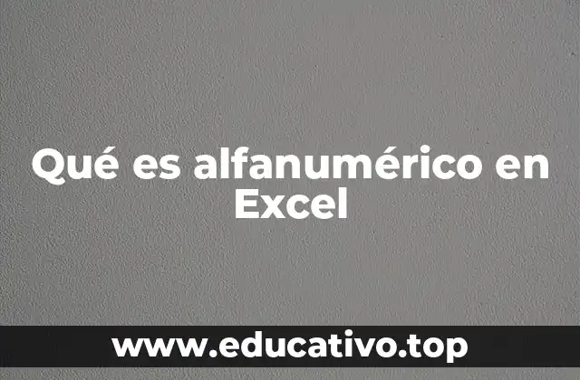 Qué es alfanumérico en Excel