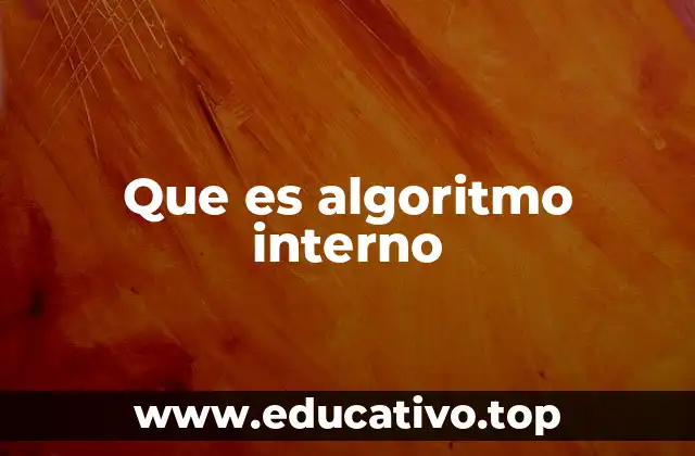 Que es algoritmo interno