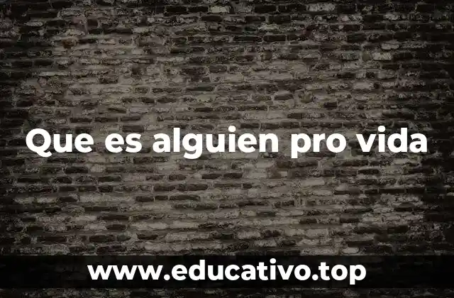 Que es alguien pro vida