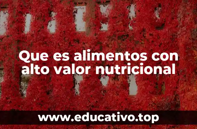 Que es alimentos con alto valor nutricional