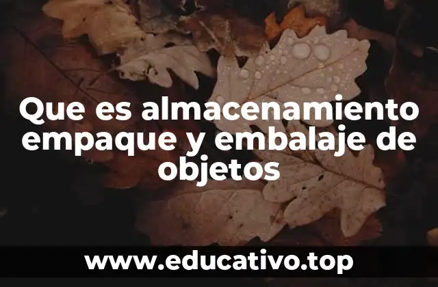 Que es almacenamiento empaque y embalaje de objetos