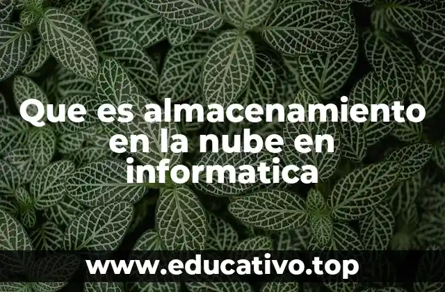 Que es almacenamiento en la nube en informatica