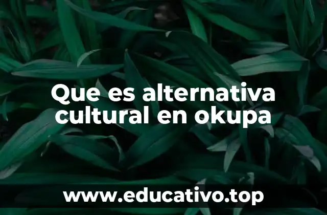 Que es alternativa cultural en okupa
