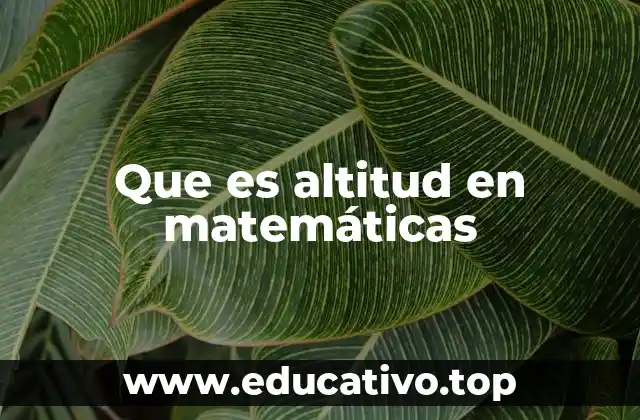 Que es altitud en matemáticas