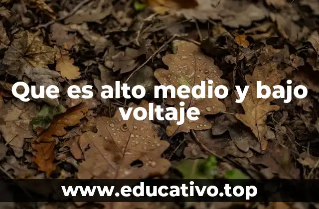 Que es alto medio y bajo voltaje