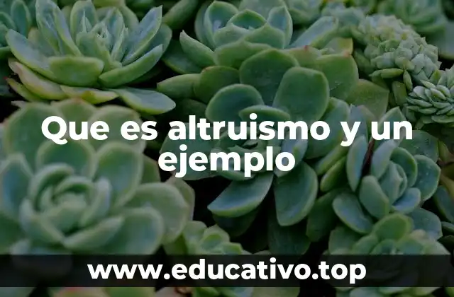 Que es altruismo y un ejemplo