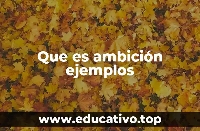 Que es ambición ejemplos
