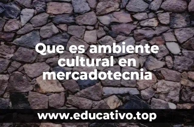 Que es ambiente cultural en mercadotecnia
