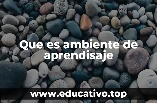 Que es ambiente de aprendisaje