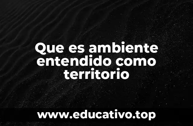 Que es ambiente entendido como territorio