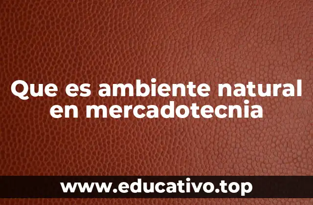 Que es ambiente natural en mercadotecnia