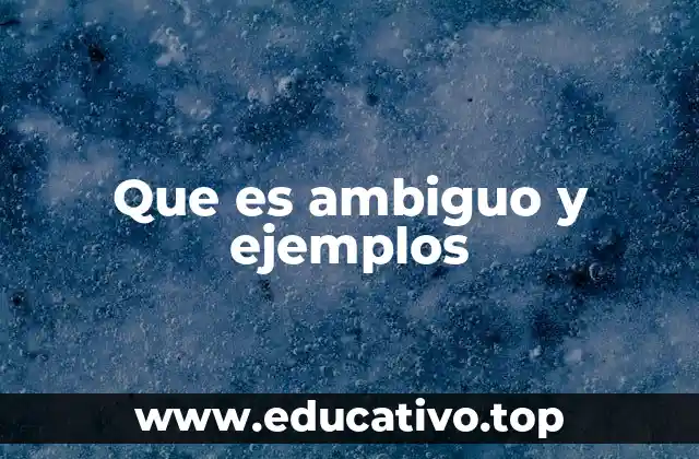 Que es ambiguo y ejemplos