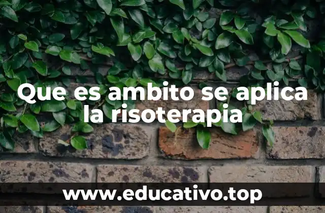 Que es ambito se aplica la risoterapia